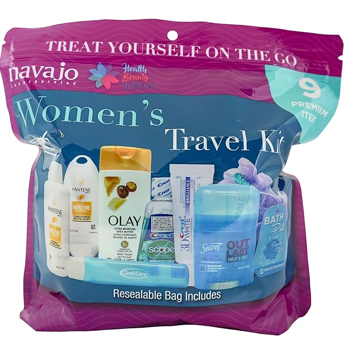 9 Piece Resealable Women's Travel Kit