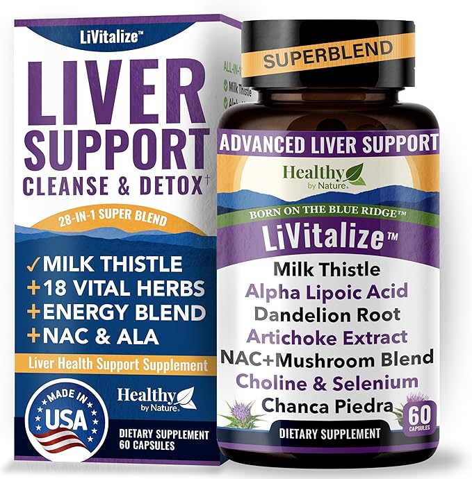 LiVitalize 28-in-1 Liver Health Support 1540mg, 60 60 Capsules