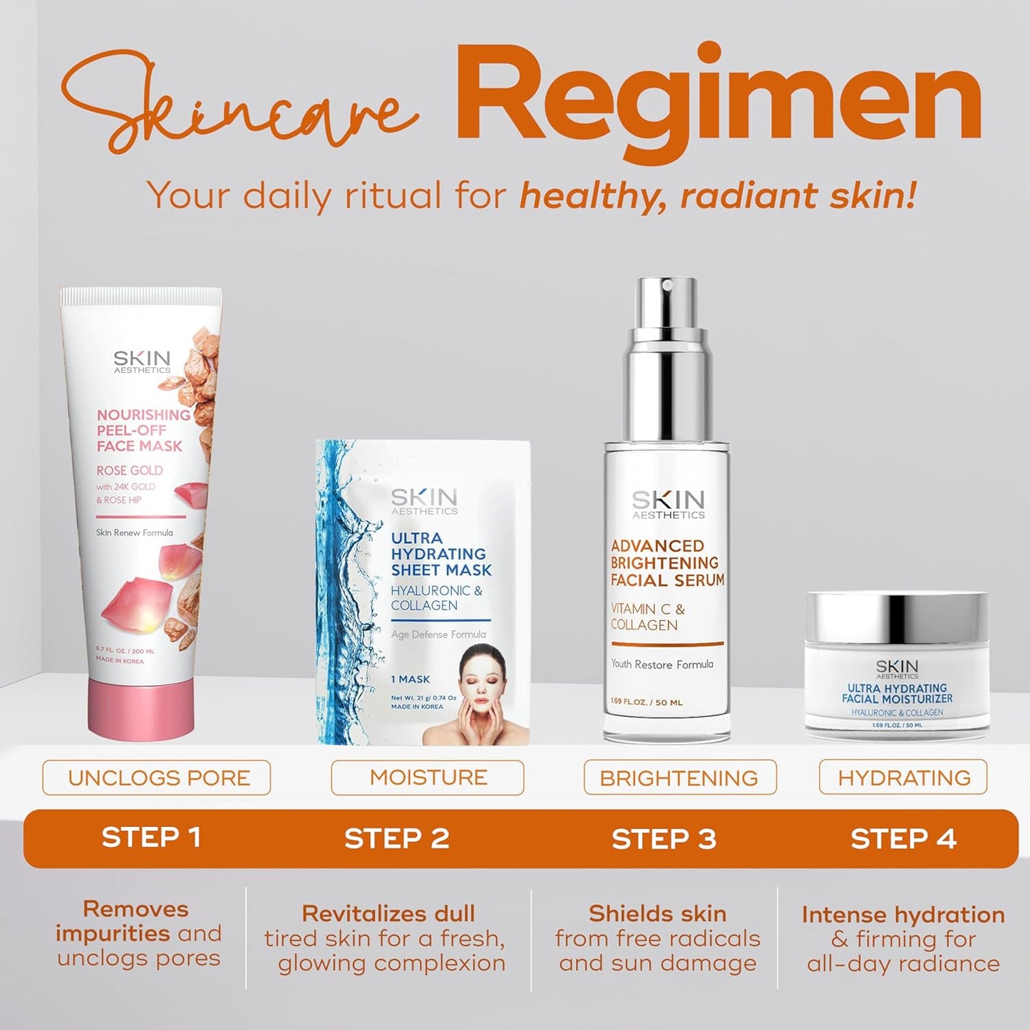 Vitamin C Serum For Face - Dermatologist Tested - with Collagen For Dark Spots, Skin Brightening, Anti-Aging & Acne + Fine Lines & Wrinkles - Vegan, Clean Beauty Korean Skin care