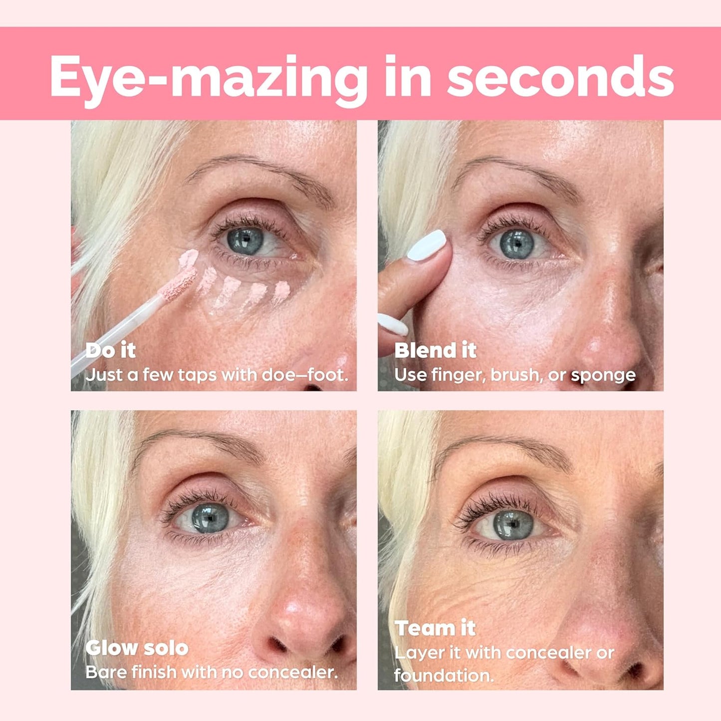 Elizabeth Mott Thank Me Later Under Eye Brightener & Primer – Hydrating Color Corrector for Dark Circles – Lightweight Concealer Base for Mature Skin, Medium Shade 5ml