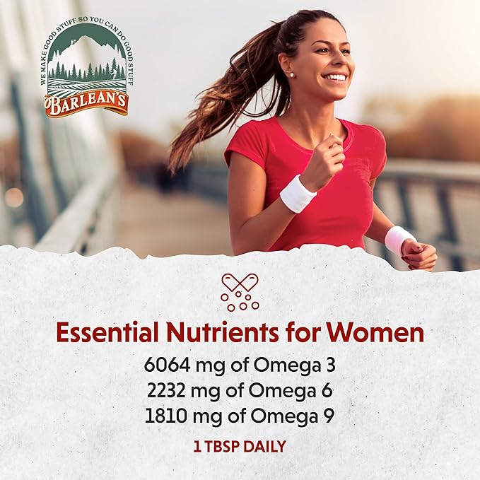 Barlean's Essential Woman Chocolate Mint Liquid Supplement from Flaxseed, Evening Primrose Oil & Soy Isoflavones, Omega 3 6 9 and GLA, Hormonal Balance & Healthy Hair and Skin, 16 oz