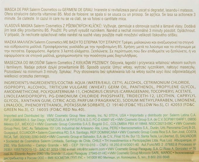 Salerm Wheat Germ Conditioning Treatment (Mascarilla Capilar) 6.74 oz