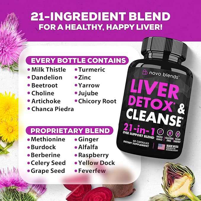 Liver Cleanse Detox & Repair Support 60 Capsules