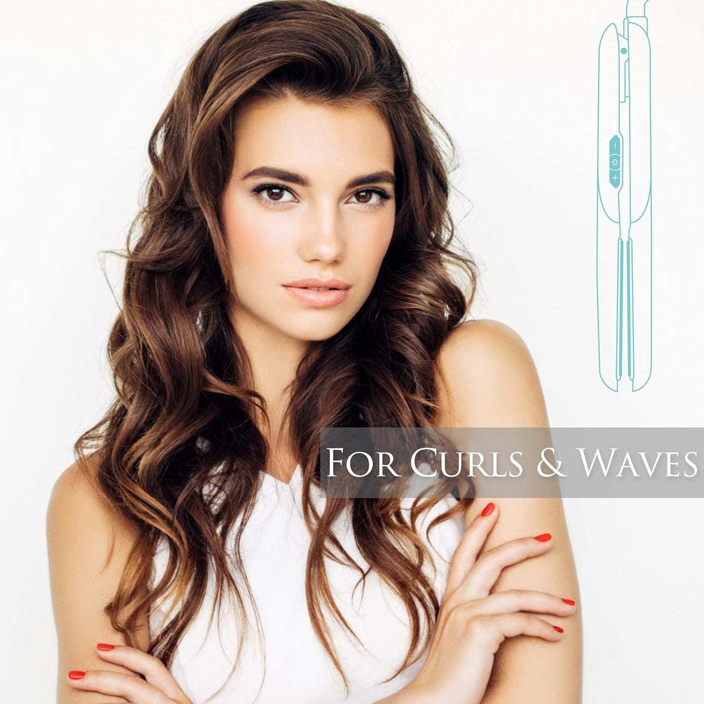 Heysam Flat Iron Hair Straightener for Thick Hair, Titanium Ceramic Ionic Dual Voltage Hair Straightener and Curler 2-in-1, Travel Flat Iron 1.6 Inch for Less Frizz, Shinier & Smoother, Fast Heating