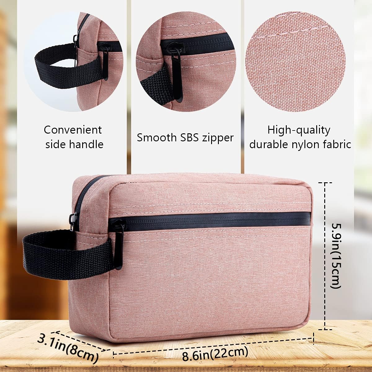 Travel Toiletry Bag for Women and Men, Water-resistant Shaving Bag for Toiletries Accessories, Foldable Storage Bags with Divider and Handle for Cosmetics Toiletries Brushes Tools