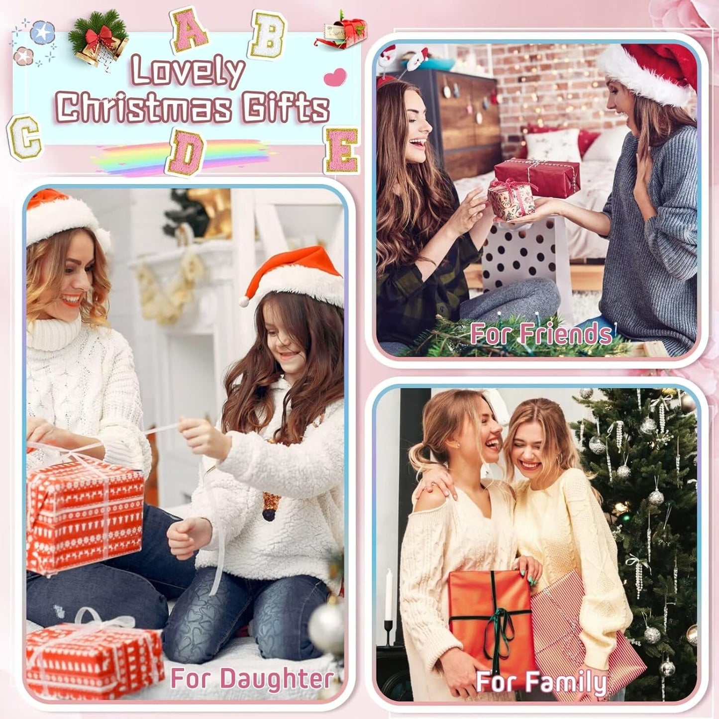 TOPEAST Initial Makeup Bag for Women, Travel Small Cosmetic Bag Cute Pink Personalized Preppy Makeup Pouch, Birthday Travel Gifts for Women (Pink S)