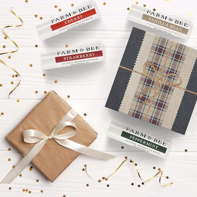 Natural Lip Balm – 4 Pack Gifts for Women & Men - Organic & Natural Ingredients - Moisturizing Lip Care Chapstick - Great Gift Idea for Adults, Women, Men, Teens, and Kids - 0.15oz (Pack of 4)