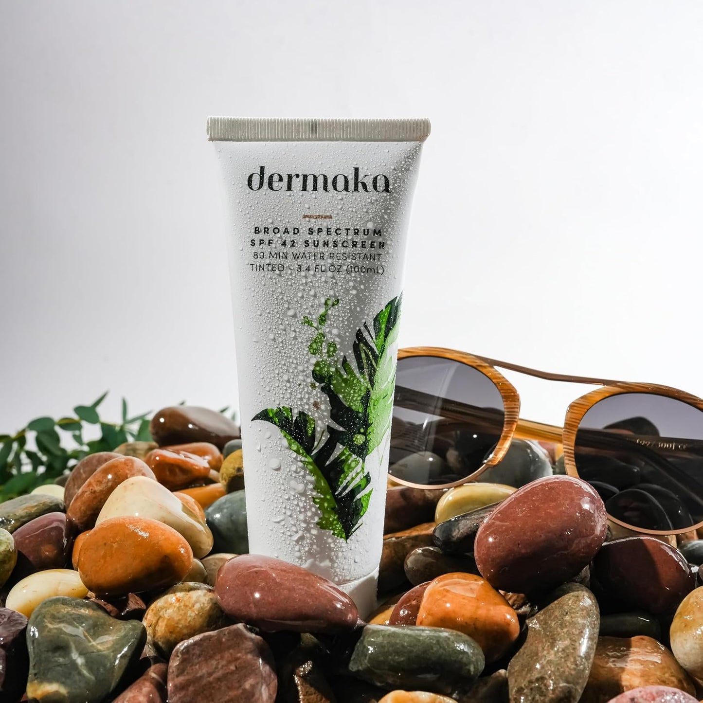 Dermaka Sunscreen SPF 42 for Face & Body – 2-in-1 Lightly Tinted Mineral Sunscreen with Zinc Oxide & Titanium Dioxide – Skin Soothing, Water-Resistant 80 Min, 3.4 oz