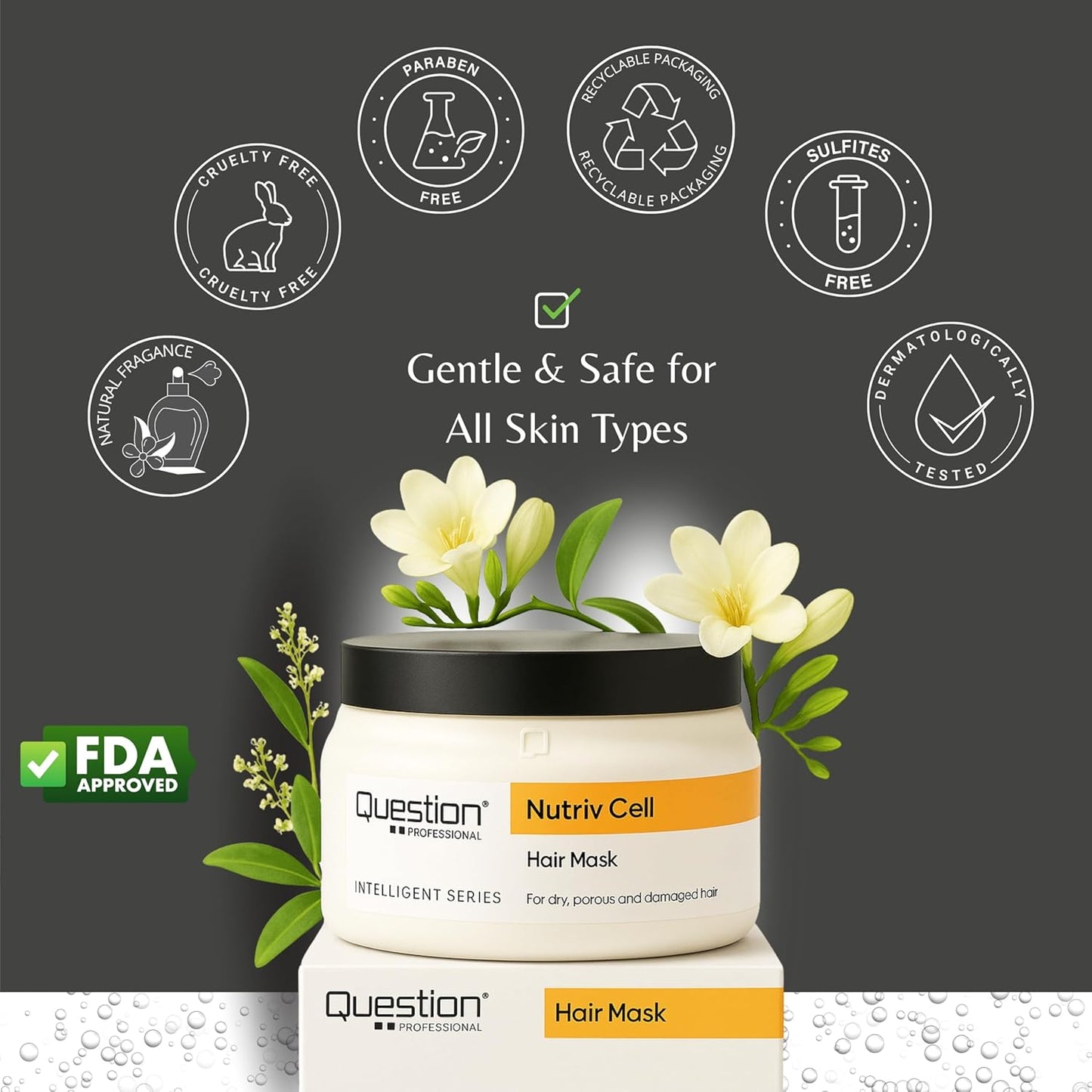 Deep Repair Hair Mask for Dry & Damaged Hair – Shea Butter & Plant-Based Stem Cells – Hydrating & Restorative Treatment – Sulfate-Free, Frizz Control – 11.16 fl oz