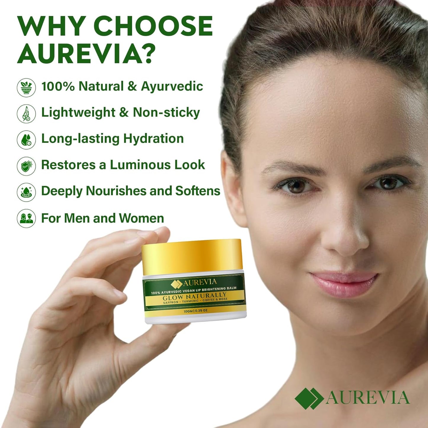 Vegan Lip Brightening Balm โ Ayurvedic Lip Care for Dark & Smoker Lips | Deeply Hydrating & Moisturizing & Nourishing with Rich Antioxidants โ Clean Beauty Plant-Based Formula