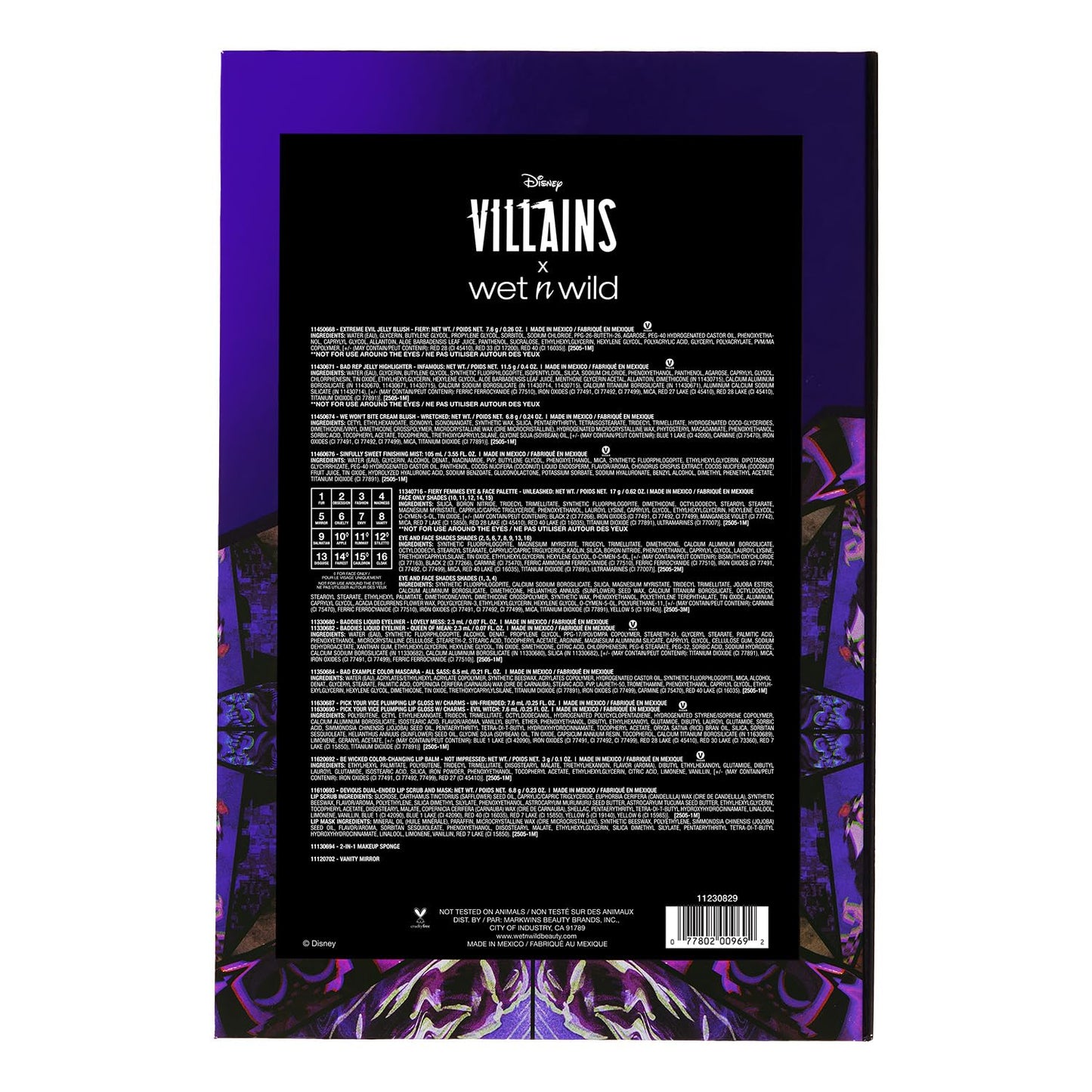 wet n wild Disney Villains PR Box, 14-Piece Makeup & Accessories Collection, Limited Edition Storybook Set, Cruelty-Free