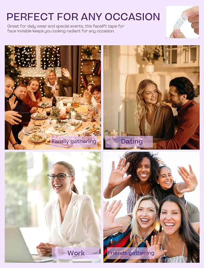 ACADA Face Lift Tape Invisible Face Tape Lifting, Instant Face Lifting Tape for Wrinkles, Face Tape for Wrinkles and Double Chin with Natural Lift & Youthful Look 120pcs