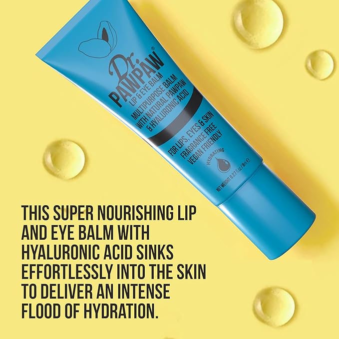 Dr. PawPaw Multipurpose Lip and Eye Balm - Vegan Hydrating Lip Balm - Moisturizing Eye Cream with Natural PAWPAW and Hyaluronic Acid - 0.27 oz