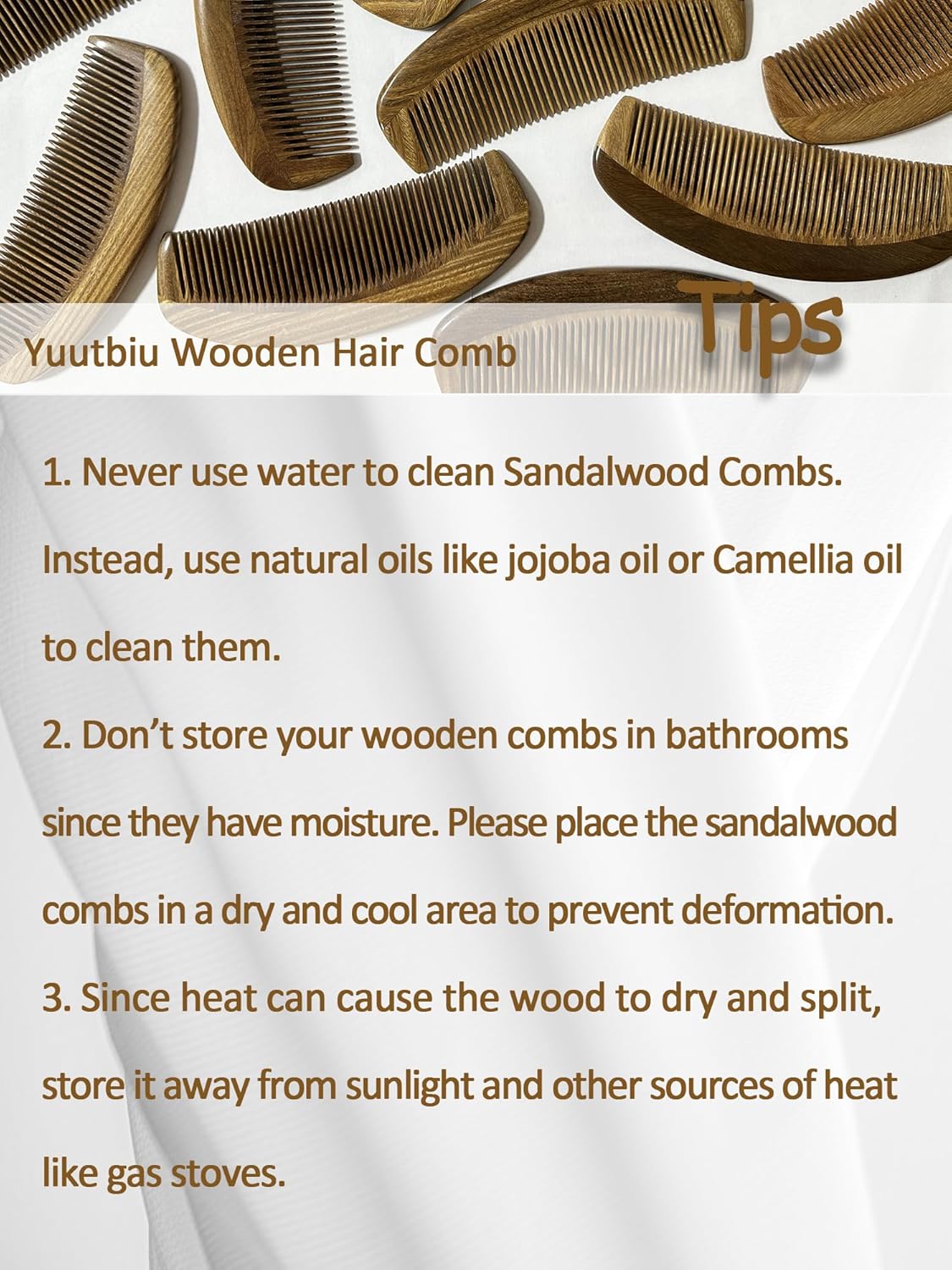 Green Sandalwood Teasing Hair Comb - Anti Static Fine Tooth Wooden Styling Brush for Smoothing, Detangling & Volumizing Thin/Fine Hair (No Handle)