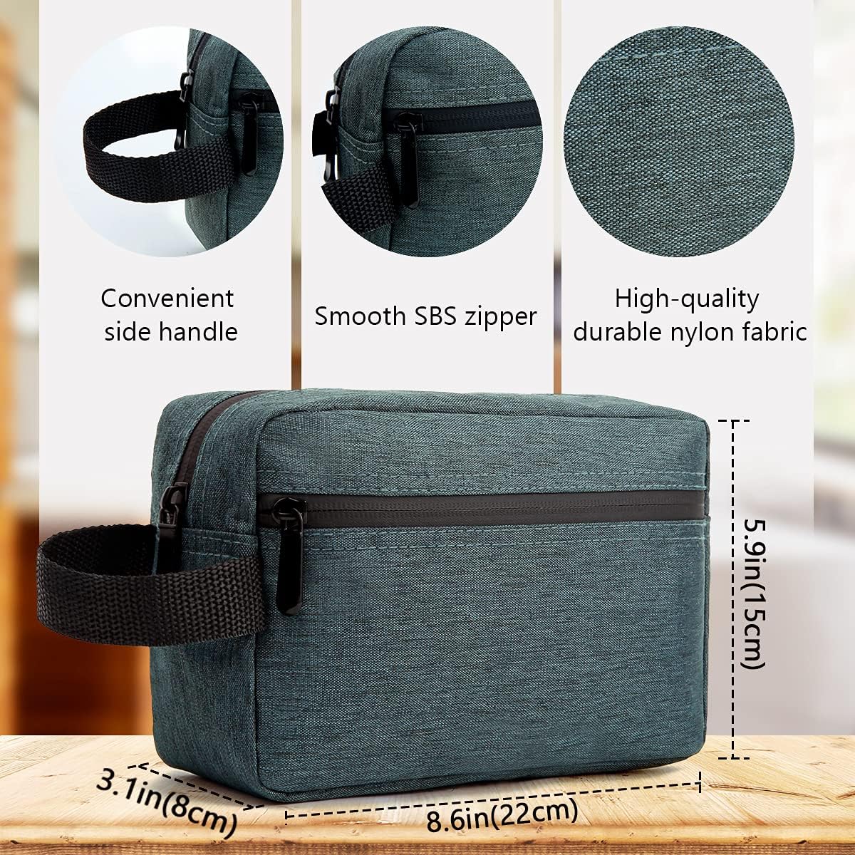 Travel Toiletry Bag for Women and Men, Water-resistant Shaving Bag for Toiletries Accessories, Foldable Storage Bags with Divider and Handle for Cosmetics Toiletries Brushes Tools