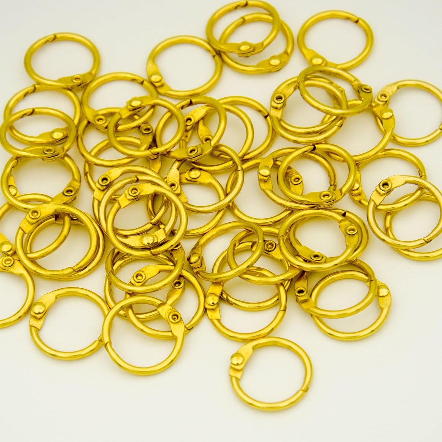 Loose Leaf Binder Rings Inner Dia: 0.65 inch(16mm) 100pcs Metal Golden Book Binder Rings Paper Rings Clips Key Rings Index Cards Rings Great for Home School Office