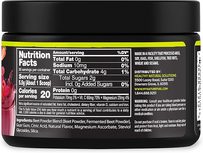 Healthy Delights Nature Fuel Power Beets - Super Concentrated Non-GMO Beet Juice Powder - Delicious Mixed Berry Flavor - 30 Servings - Pantry Friendly (Packaging May Vary)