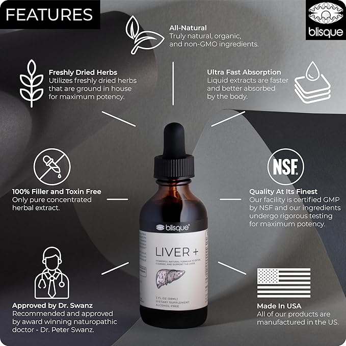 Blisque – Liver Complex Supplement to 2 Ounce 59 Servings