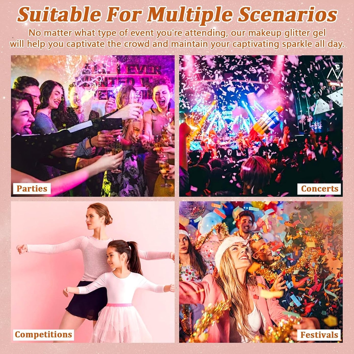 Boko 50ML Body Glitter Gel, Blue Mermaid Chunky Glitter Gel for Face Hair Body Sparkle Makeup, Cosmetic Face Glitter Sequins for Festival Concert Party Event Rave Accessories