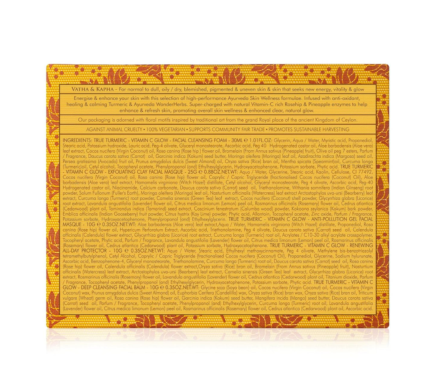 SPA CEYLON True Turmeric Skin Care Discovery Set | Travel Size Face Care Set | Organic Cleanser, Masque, Face Balm & Protector | For Oily Acne-Prone Skin