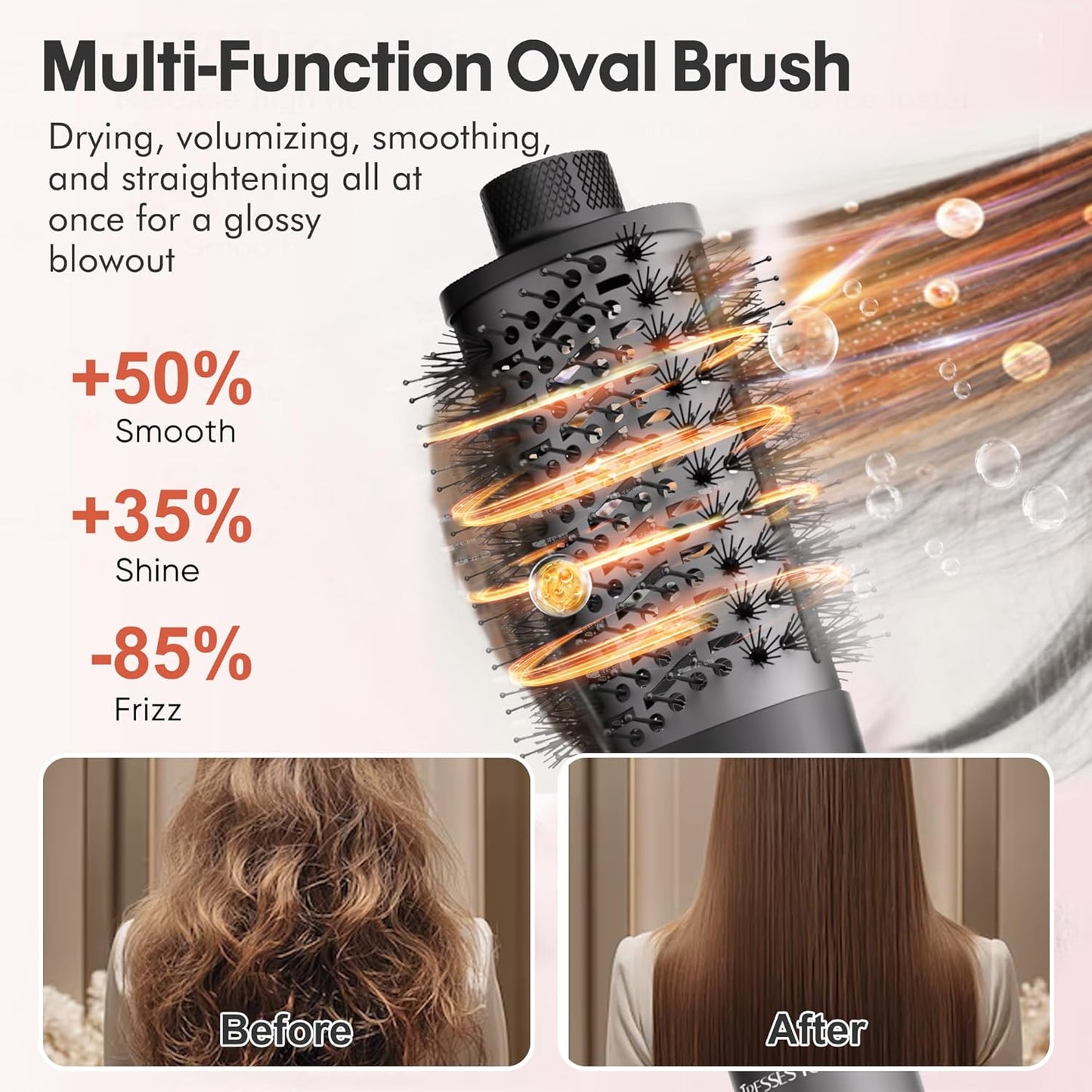 6 in 1 Air Wrap Hair Styler - Hair Dryer Brush Set, Powerful Multi-Styler Blow Dryer Brush with Auto-Wrap Curlers, thermal Brushes for Drying/Curling/Straightening, Hair Styling Tools for Travel, Grey