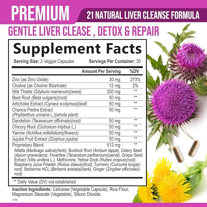Liver Cleanse Detox & Repair Formula 60 Capsules