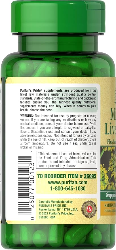 Puritan's Pride Milk Thistle Liver Complex, 90 Count,