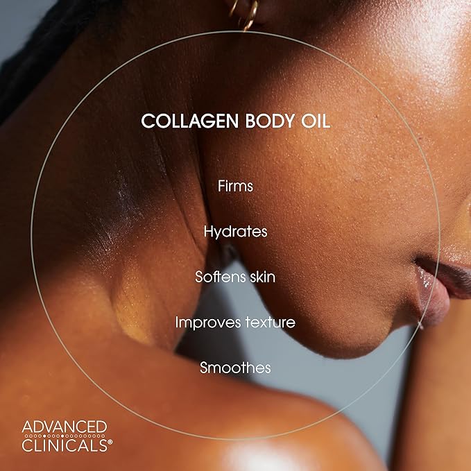 Advanced Clinicals Retinol Body Lotion + Firming Collagen Body Oil 2pc Set | Fragrance Free Retinol Cream Face Moisturizer + Collagen Massage Body Oil | Crepey Skin Care Treatment, 2pc Bundle