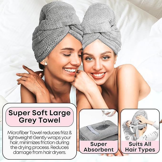 Bath Set for Women Christmas Beauty Spa Relaxation Kit: Includes Rice Shampoo Bar, Body Wash Bar, Soap Bar Holder, Wide-Tooth Hair Comb, and Microfiber Hair Towel โ Perfect Bath Xmas Gifts for Women
