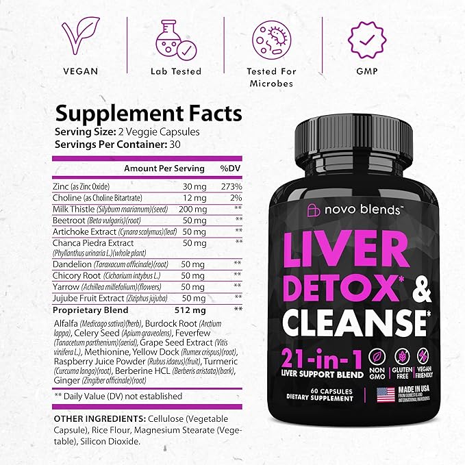 Liver Cleanse Detox & Repair Support 60 Capsules