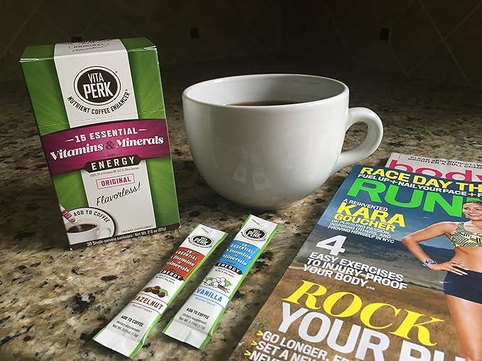 VitaPerk Energy, Original (Flavorless), 30 pack, Add HEALTHY ENERGY plus 15 Vitamins and Minerals to your favorite brewed coffee
