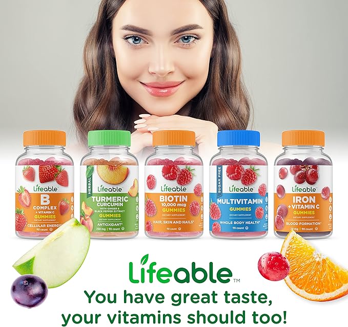 Lifeable Collagen & Biotin + Moringa Leaf, Gummies Bundle - Great Tasting, Vitamin Supplement, Gluten Free, GMO Free, Chewable Gummy