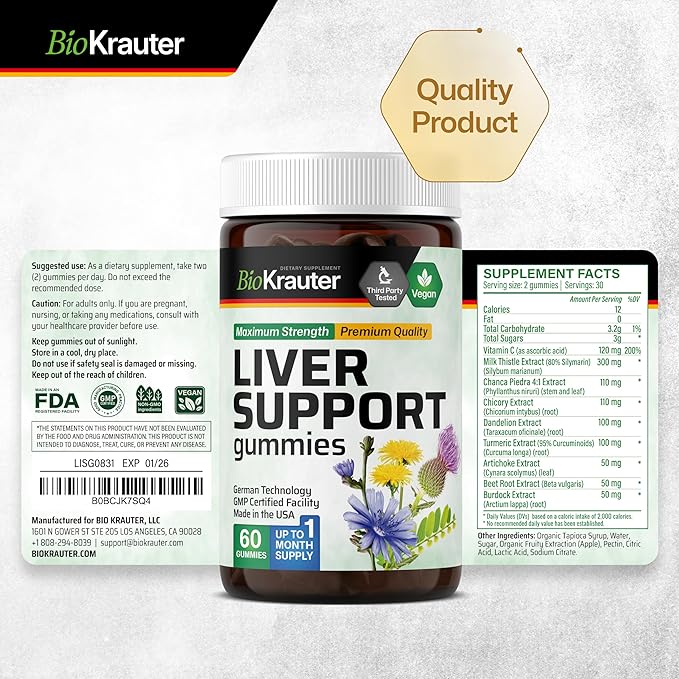 Liver Support Gummies 80% Silymarine 60 Vegan