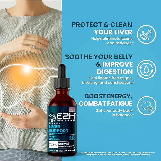 E2H Liver Support Supplement with Milk Thistle (3 Bottles)