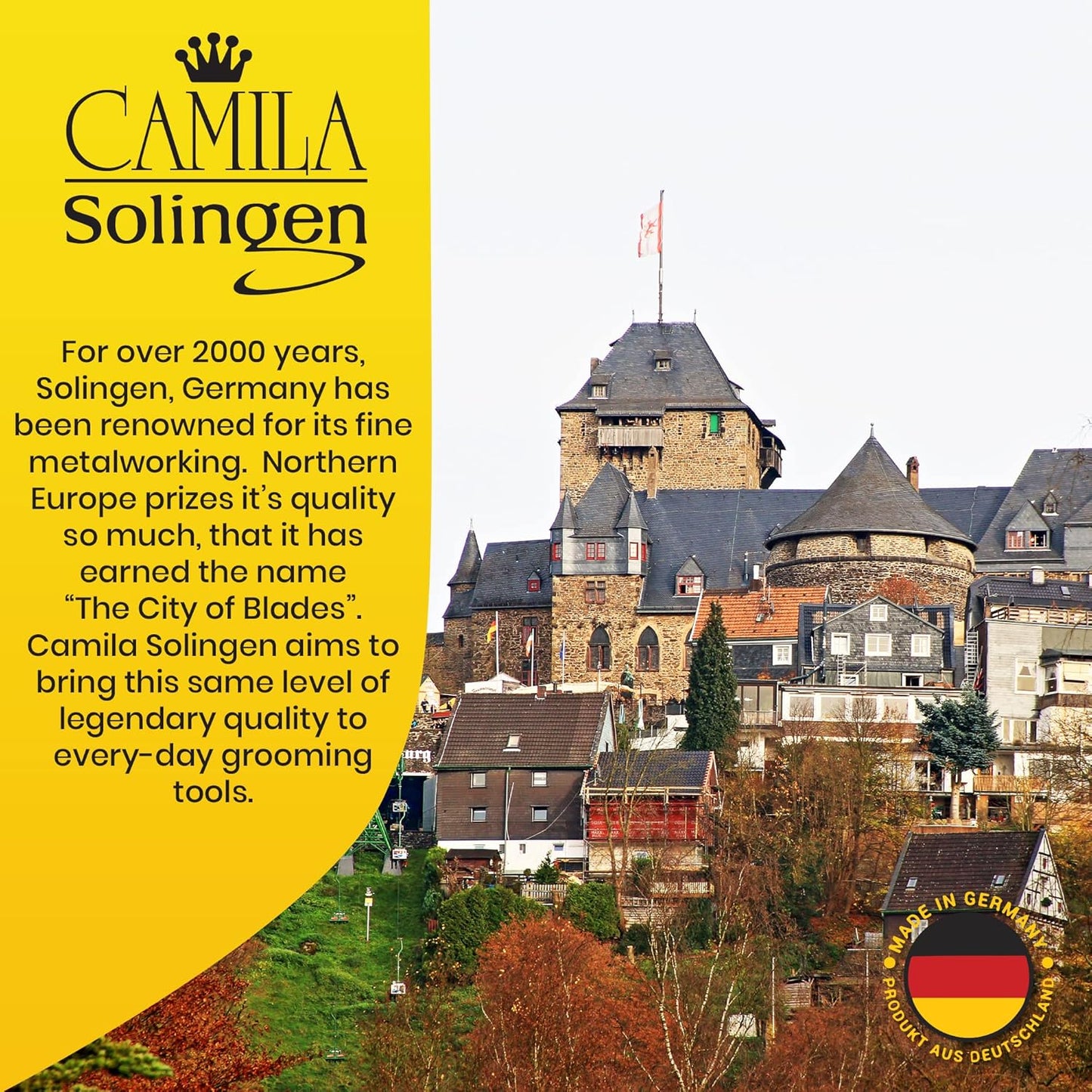 CS27 4" Professional Surgical Grade Stainless Steel Precision Tip Eyebrow Tweezers for Facial Hair Shaping & Removal. Beauty Tool for Men/Women. Made in Solingen Germany (Pointed)