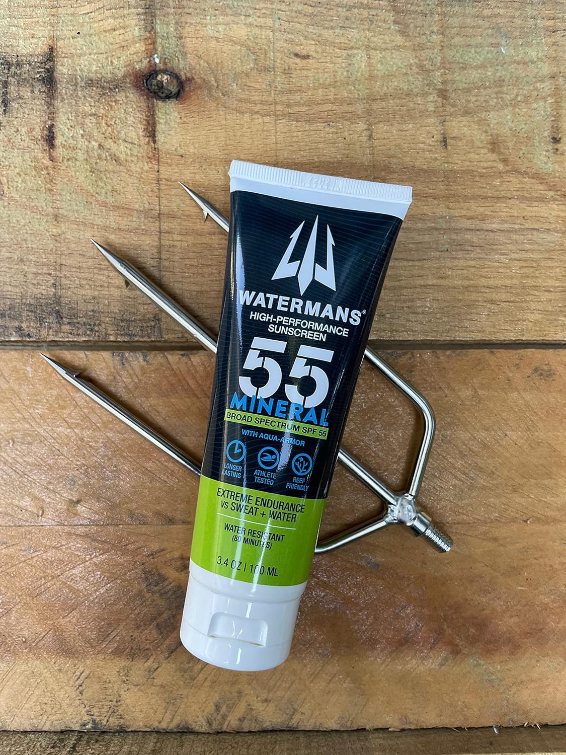 Watermans Mineral SPF 55 Sunscreen with Zinc, Aqua-Armor, Broad Spectrum Sunscreen for Face and Body, Reef Safe Sunscreen, Water Resistant, Mineral Sunscreen