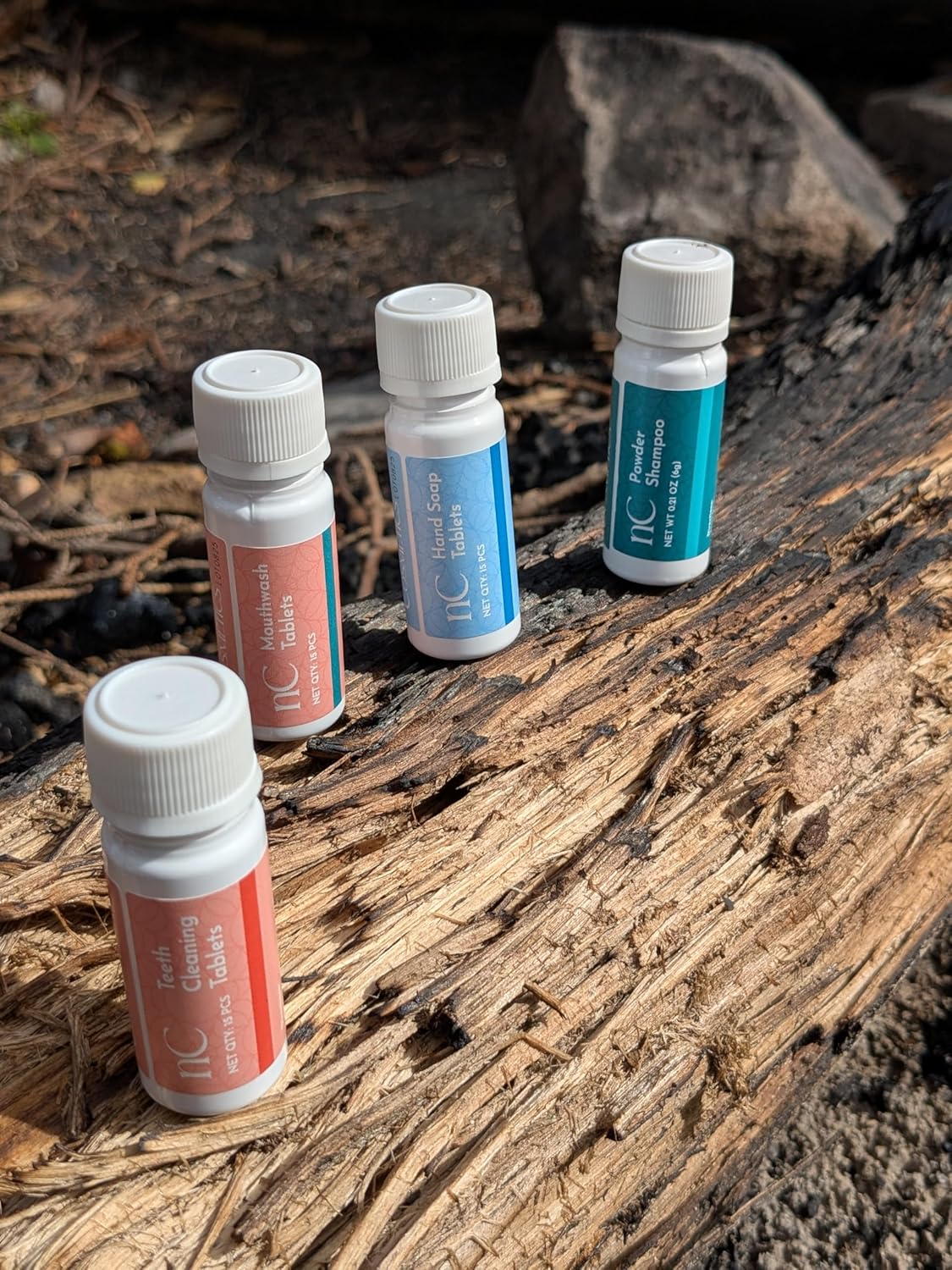 nanoSPACE Waterless Travel Toiletry Set, Clean Ingredients TSA Compliant, Includes Powder Shampoo, Toothpaste Tablets, Mouthwash Tablets, Soap Tablets