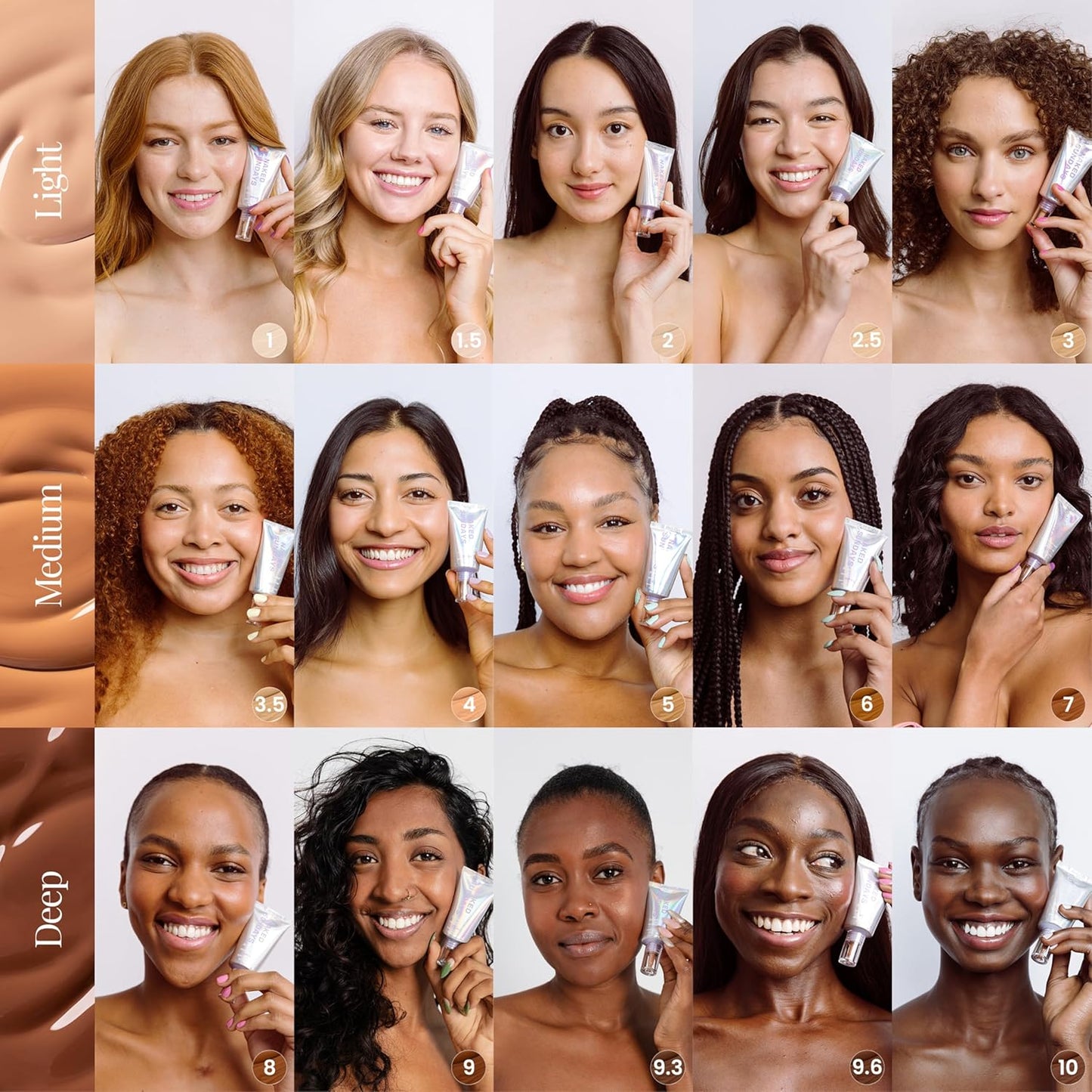 Naked Sundays BeautyScreen™ SPF 50 Mineral Peptide Foundation Tint – 2-in-1 Skin Tint & Mineral Sunscreen | Radiant, Buildable Coverage, Acne-Safe, Infused with Peptides (1.5 Fair Cool, 1.01 Oz)