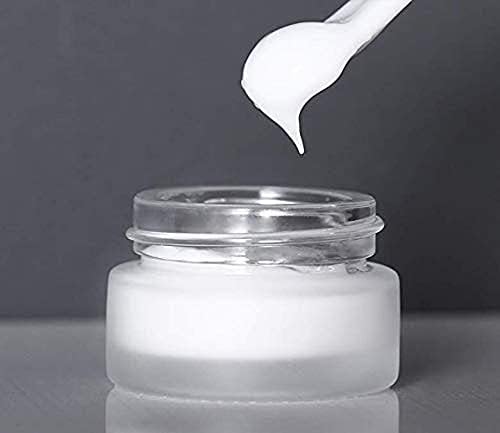 1 Pcs 100G 100ML Empty Translucent Frosted Glass Round Cream Jar Cosmetic Storage Container Toiletries Bottle with Natural Bamboo Lid Inner Liner and for Body Cream Lotion Conditioner etc