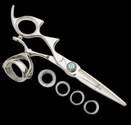 Sharkfin Shears Left Hand Double Shark Super Swivel 5.5" Japanese Steel Scissors