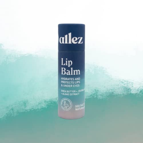 Allez Outdoor Vegan Lip & Eye Balm, Plant-Based Formula with Shea Butter, Jojoba Oil & Algae Extract for Skin Hydration & Protection, Sea Salt/Kelp Scent, 3-Pack