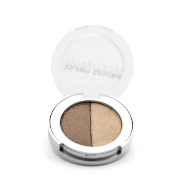 Lauren Brooke Cosmetiques Pressed Eyeshadow Duo, Natural, Organic Makeup (Taupe/Tahiti)