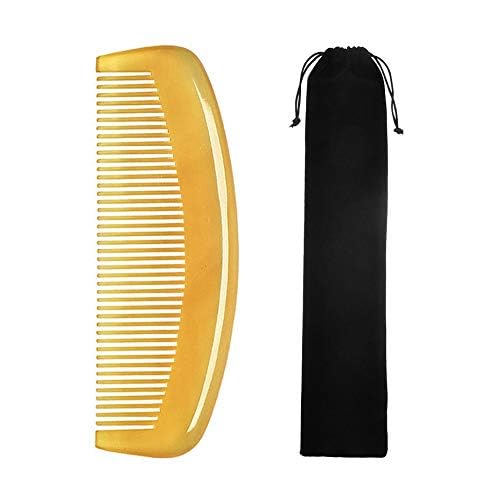 Premium Quality 100% Handmade Anti Static Natural Sheep Horn Comb - Professional Detangling Massage Comb (Mellowandfull)
