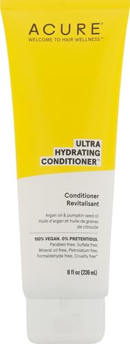 Acure Ultra Hydrating Conditioner - Deep Moisture Conditioner for Women & Men w/ Dry, Damaged, Fine, Dry, Damaged, Color Treated Hair & Scalp w/ Argan Oil, Vegan, Paraben Free, Sulfate Free - 8 fl oz