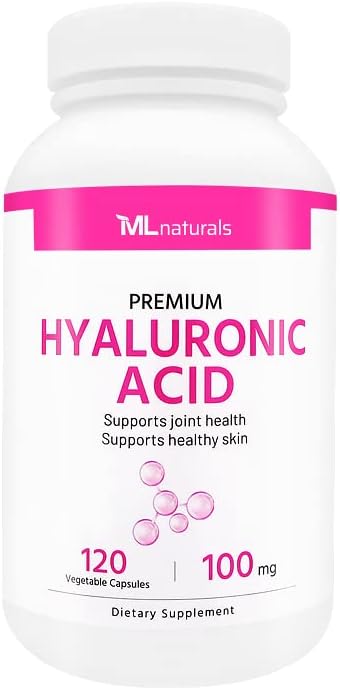 Premium Hyaluronic Acid 100 mg 120 Vegetable Capsules, One a Day (4 Month Supply), Premium Quality.