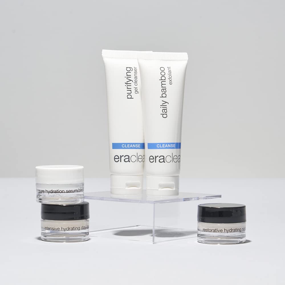 eraclea Skincare Set, Travel Size Face Cleanser, Exfoliant, Soothing Serum, Day Cream, and Night Cream, Skincare Gift Set and Travel Set - 5 Piece Set