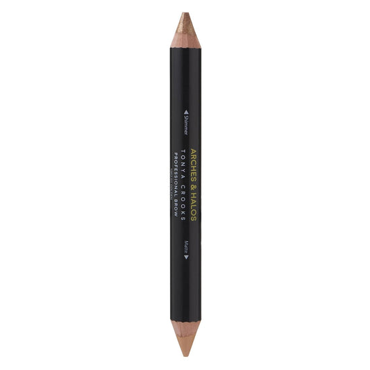 Arches & Halos Brow Highlighting and Concealer Crayon - Golden - Shaping and Shimmer Eyebrow Stick and Highlighter Duo - Soft, Ultra Creamy Formula - Define, and Sculpt for Sharp Brows - 0.176 oz