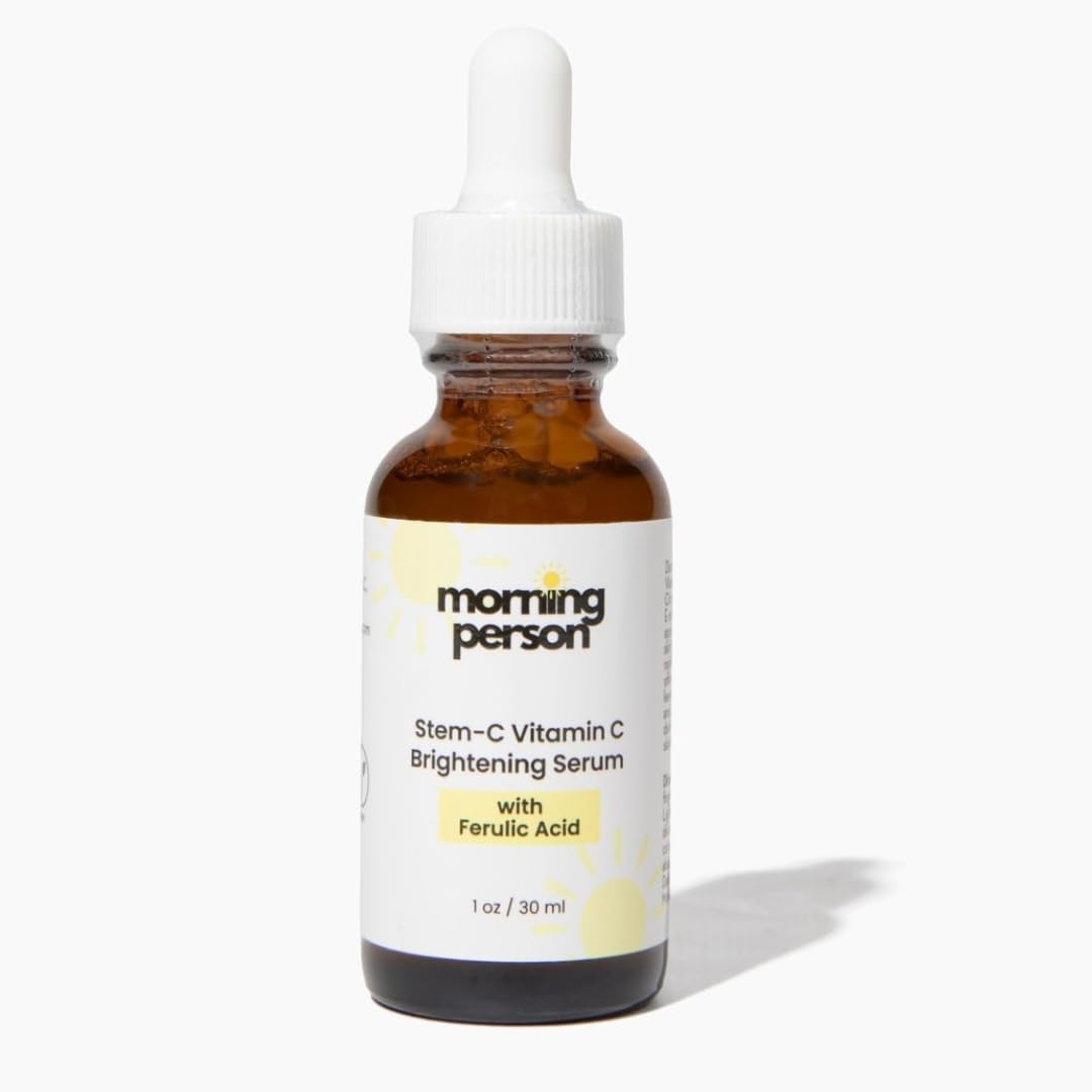 Stem-C Vitamin C Brightening Serum with Ferulic Acid, Vitamin E and Hyaluronic Acid - Improves Dark Spots And Uneven Skin Tone - Hydrating And Nourishing