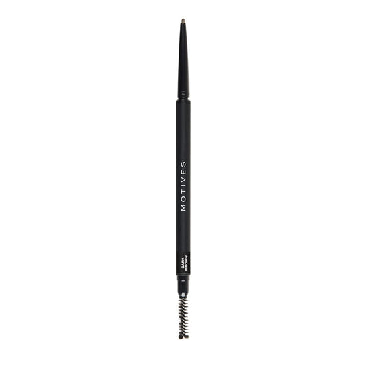 Motives® Arch Definer Ultra-Fine Brow Pencil – Water Resistant, Long Wearing Brow Makeup for Natural Looking Eyebrows - Precise, Retractable Tip and Spoolie Brush Eyebrow Pencil (Dark Brown)