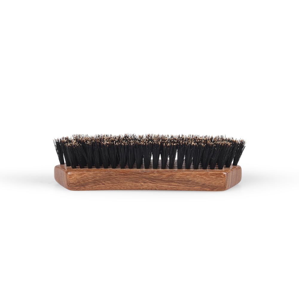 TAN MUJIANG Beard Brush with Boar Bristles - Dual Zone | Teak Wood Base | Hard & Soft Bristles for Grooming & Sensitive Skin